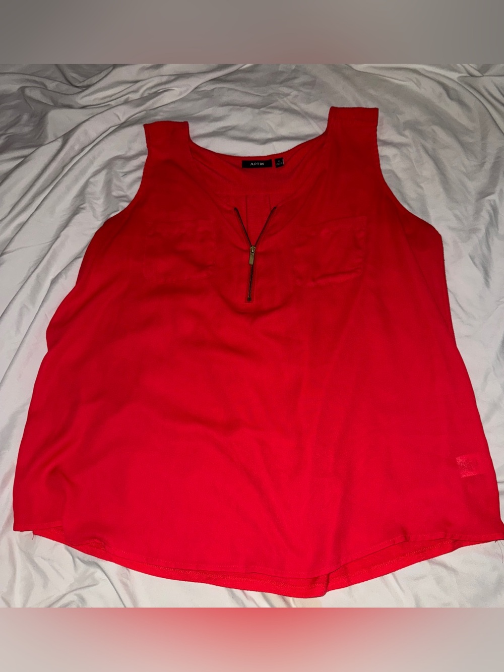 Apt. 9 Bright Red Zip-Front Sleeveless Camisole